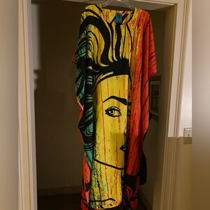 Vibrant Pop Art Graphic Kaftan Dress
